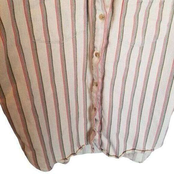 Madewell Womens Claxton Striped Flannel Sunday Shirt Size M Sustainable Preppy - Picture 4 of 10